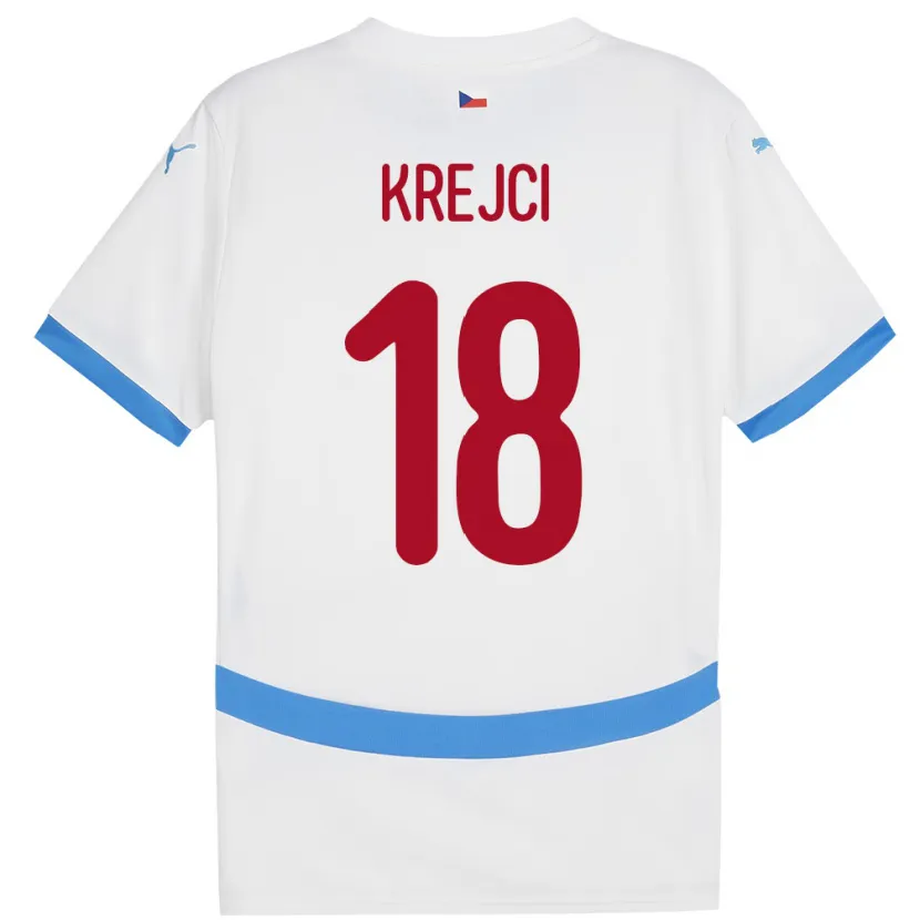 Danxen Bambino Maglia Cechia Ladislav Krejci #18 Bianco Kit Gara Away 24-26 Maglietta