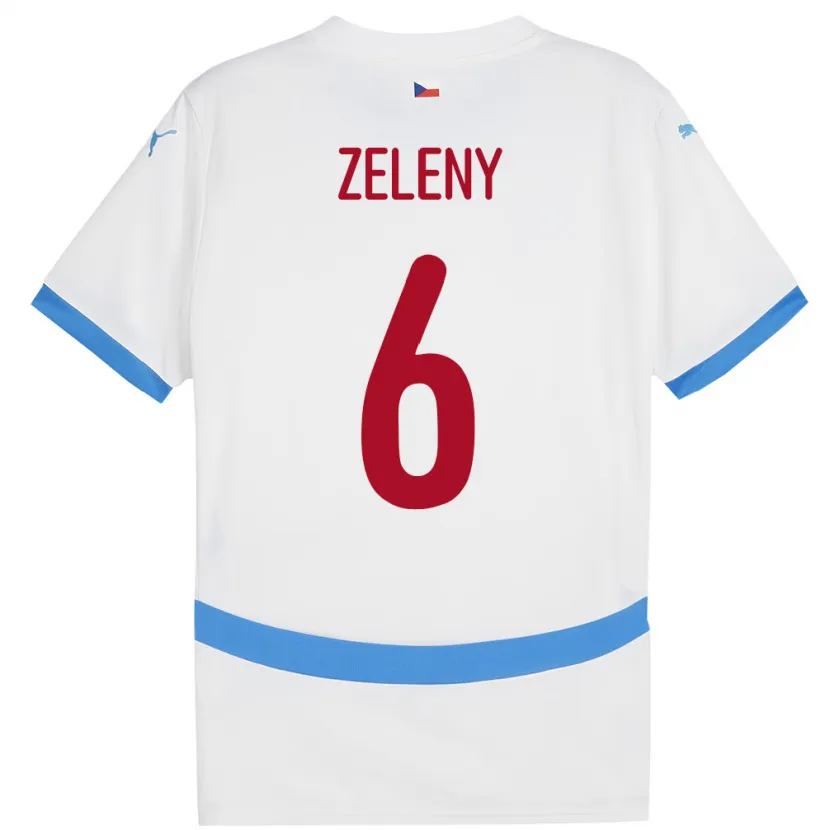 Danxen Bambino Maglia Cechia Jaroslav Zelený #6 Bianco Kit Gara Away 24-26 Maglietta