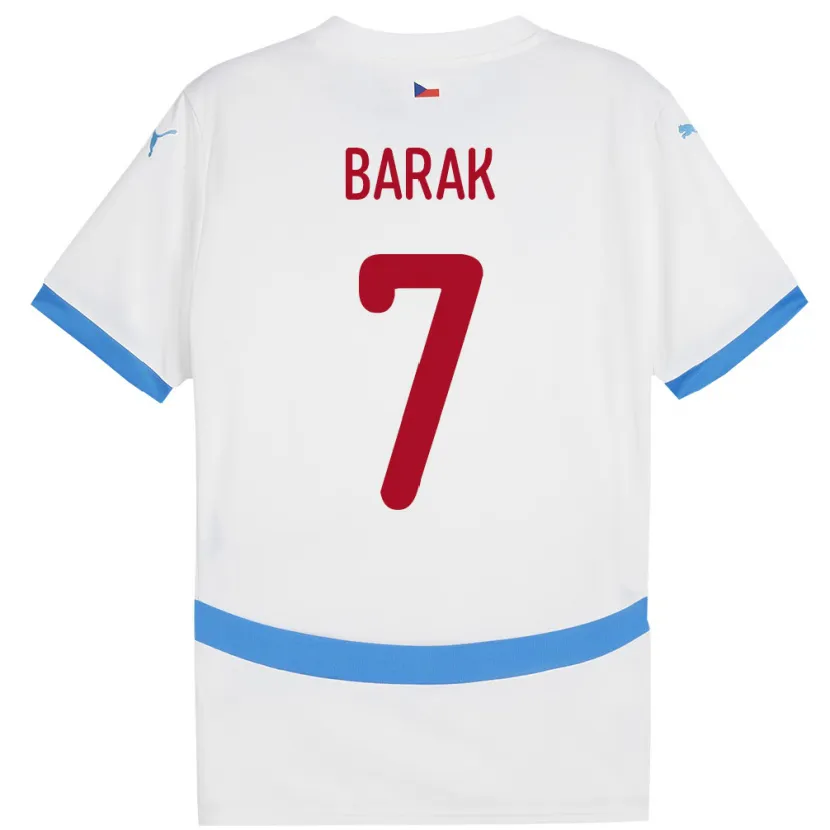 Danxen Bambino Maglia Cechia Antonín Barák #7 Bianco Kit Gara Away 24-26 Maglietta