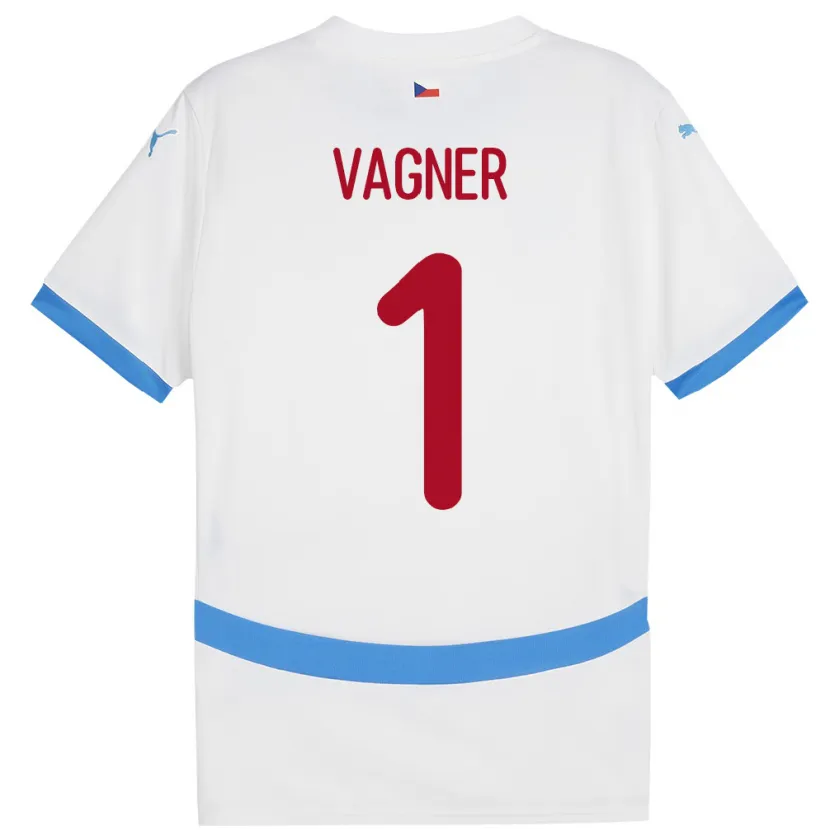 Danxen Bambino Maglia Cechia Matyas Vagner #1 Bianco Kit Gara Away 24-26 Maglietta