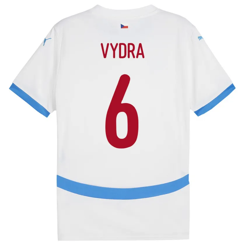 Danxen Bambino Maglia Cechia Patrik Vydra #6 Bianco Kit Gara Away 24-26 Maglietta