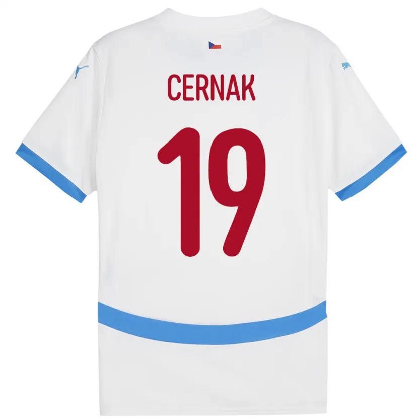 Danxen Bambino Maglia Cechia Michal Cernak #19 Bianco Kit Gara Away 24-26 Maglietta