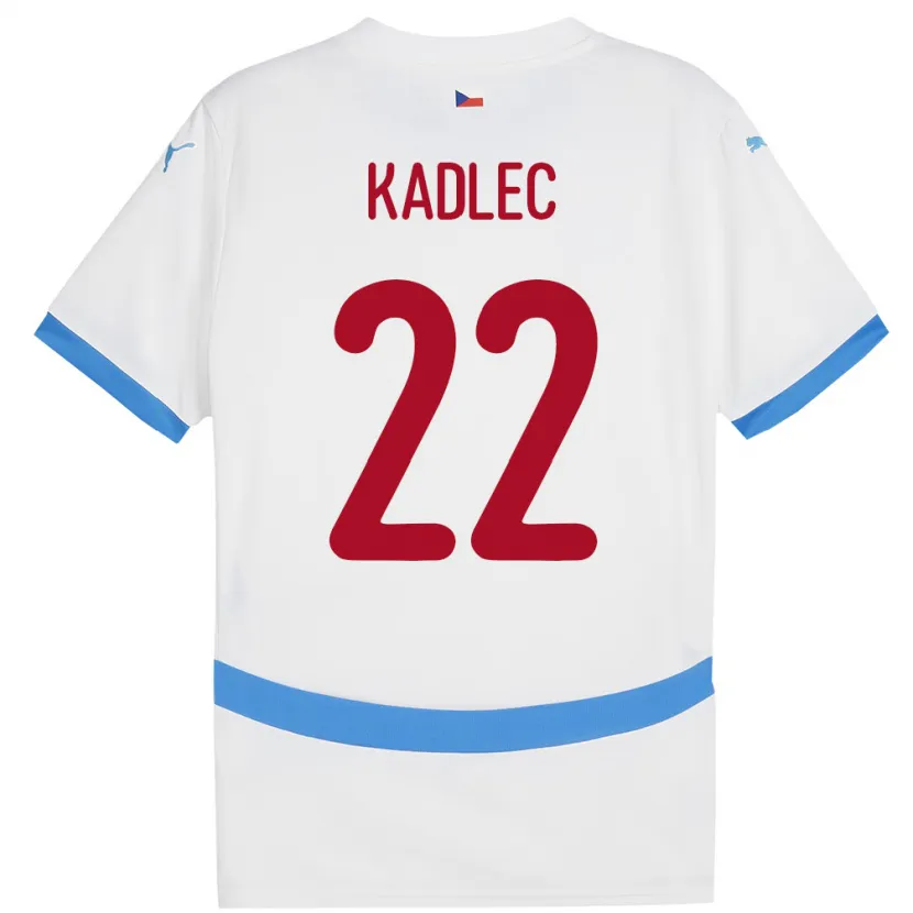 Danxen Bambino Maglia Cechia Adam Kadlec #22 Bianco Kit Gara Away 24-26 Maglietta