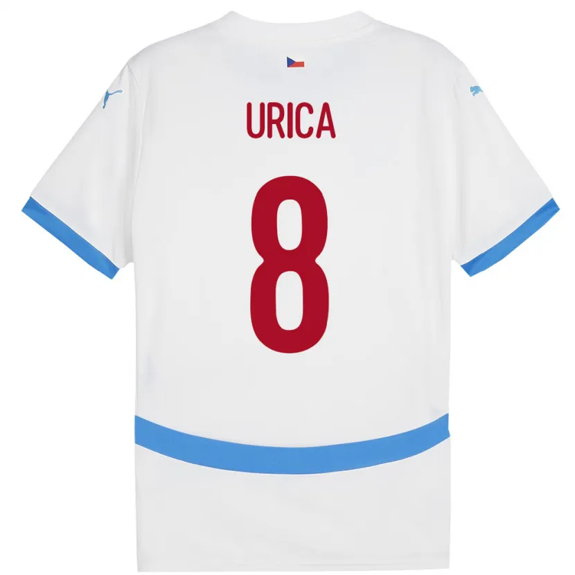 Danxen Bambino Maglia Cechia Adam Urica #8 Bianco Kit Gara Away 24-26 Maglietta