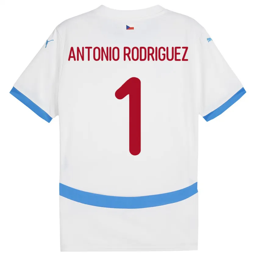 Danxen Bambino Maglia Cechia Pedro Antonio Rodriguez #1 Bianco Kit Gara Away 24-26 Maglietta
