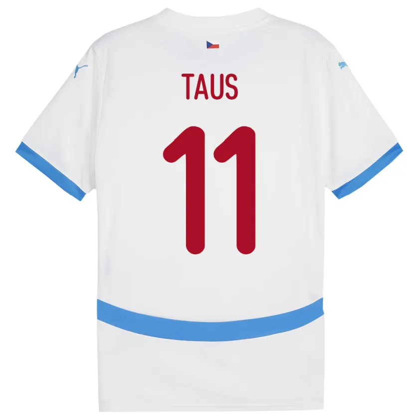 Danxen Bambino Maglia Cechia Martin Taus #11 Bianco Kit Gara Away 24-26 Maglietta