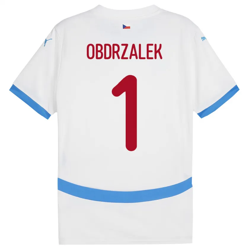 Danxen Bambino Maglia Cechia Marek Obdrzalek #1 Bianco Kit Gara Away 24-26 Maglietta