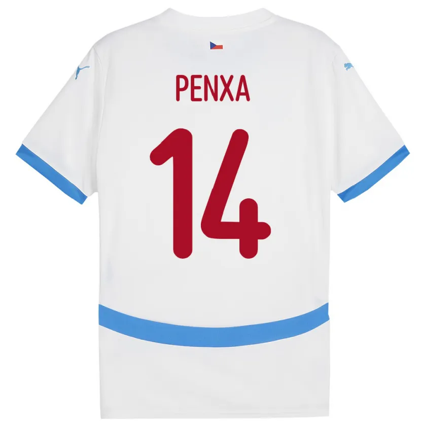 Danxen Bambino Maglia Cechia Ondrej Penxa #14 Bianco Kit Gara Away 24-26 Maglietta