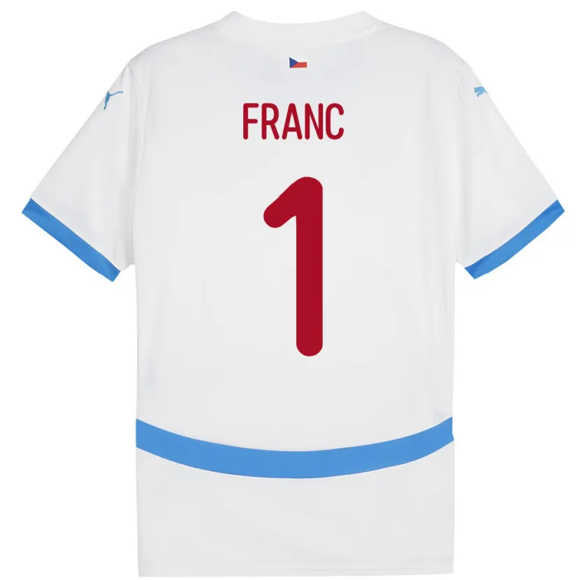 Danxen Bambino Maglia Cechia Lukas Franc #1 Bianco Kit Gara Away 24-26 Maglietta
