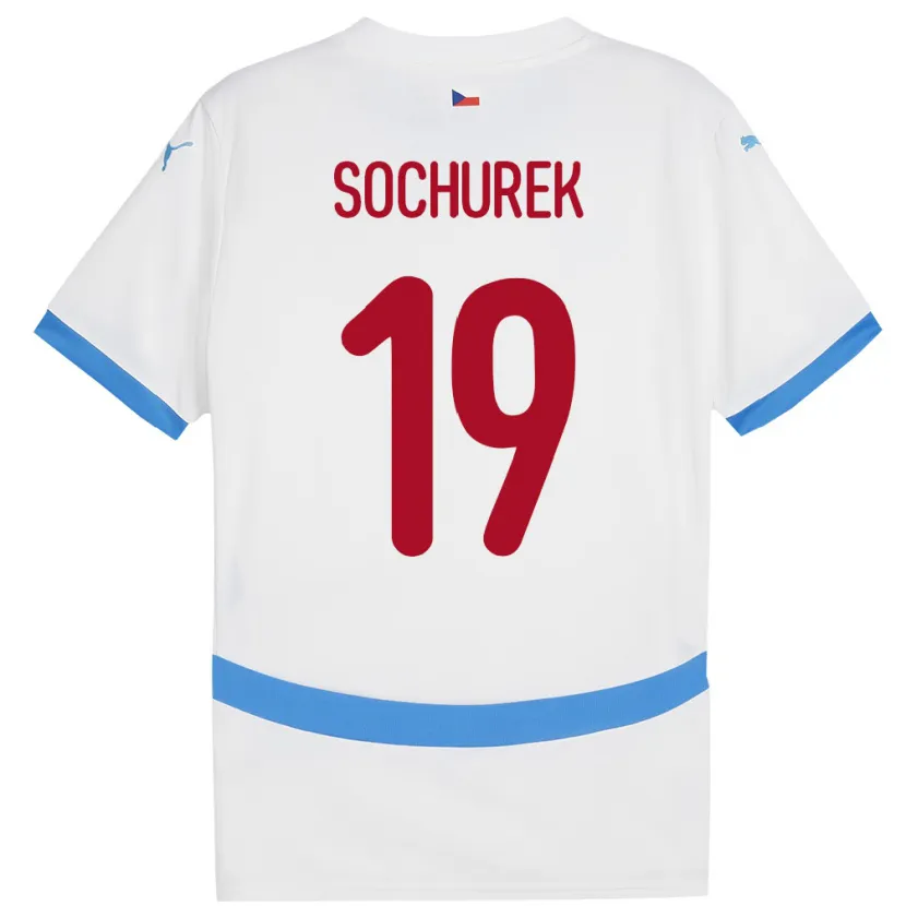 Danxen Bambino Maglia Cechia Hugo Sochurek #19 Bianco Kit Gara Away 24-26 Maglietta