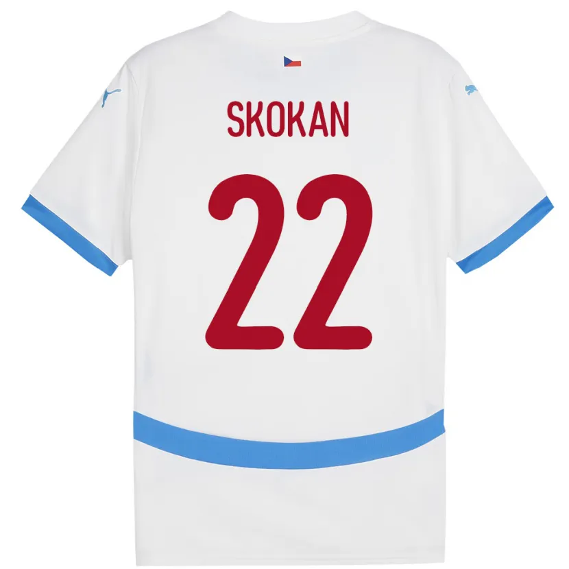 Danxen Bambino Maglia Cechia Vitek Skokan #22 Bianco Kit Gara Away 24-26 Maglietta