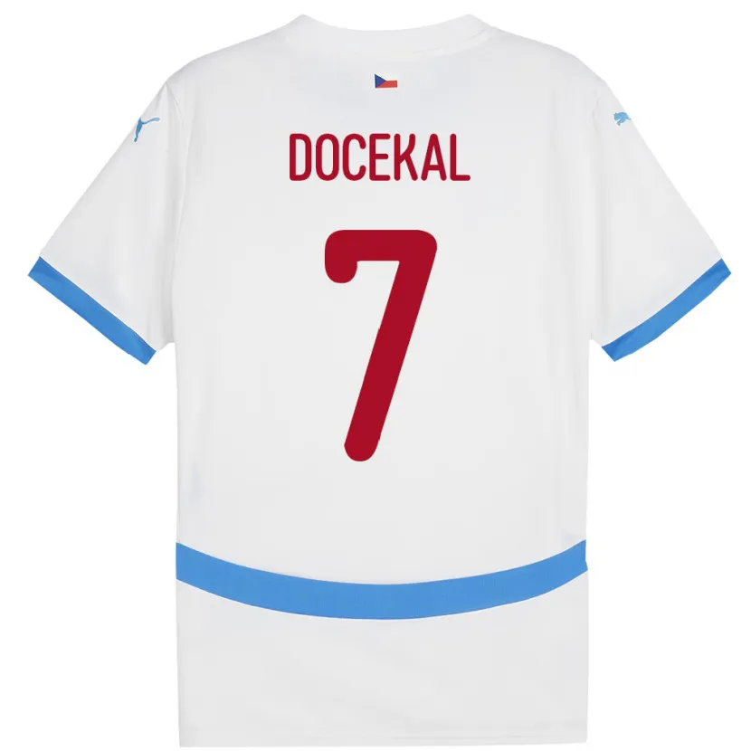 Danxen Bambino Maglia Cechia Tomas Docekal #7 Bianco Kit Gara Away 24-26 Maglietta