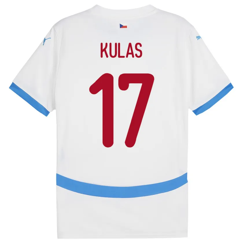 Danxen Bambino Maglia Cechia Martin Kulas #17 Bianco Kit Gara Away 24-26 Maglietta