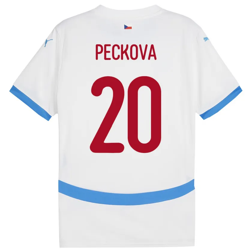 Danxen Bambino Maglia Cechia Alena Pěčková #20 Bianco Kit Gara Away 24-26 Maglietta