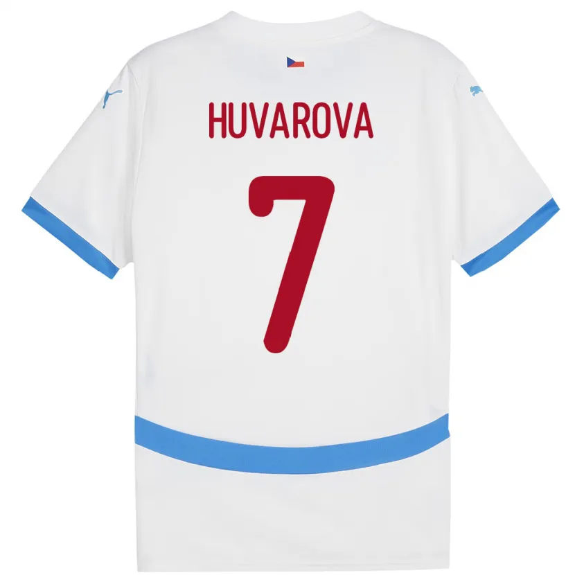 Danxen Bambino Maglia Cechia Dominika Huvarová #7 Bianco Kit Gara Away 24-26 Maglietta