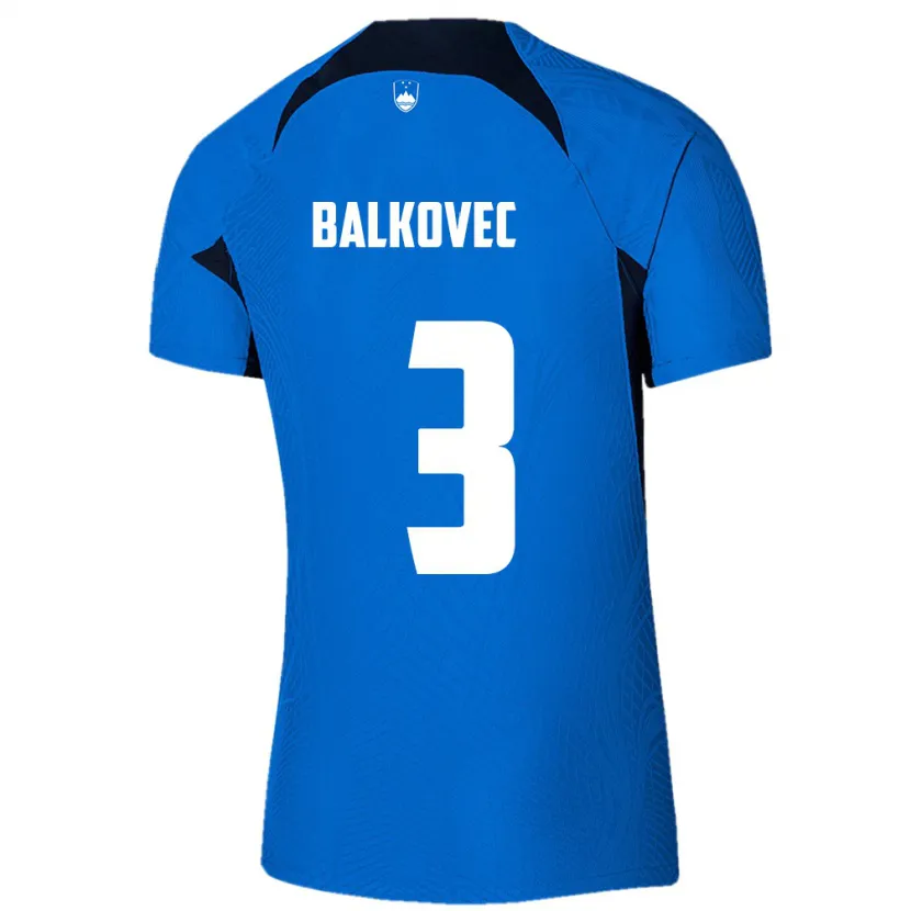 Danxen Bambino Maglia Slovenia Jure Balkovec #3 Blu Kit Gara Away 24-26 Maglietta