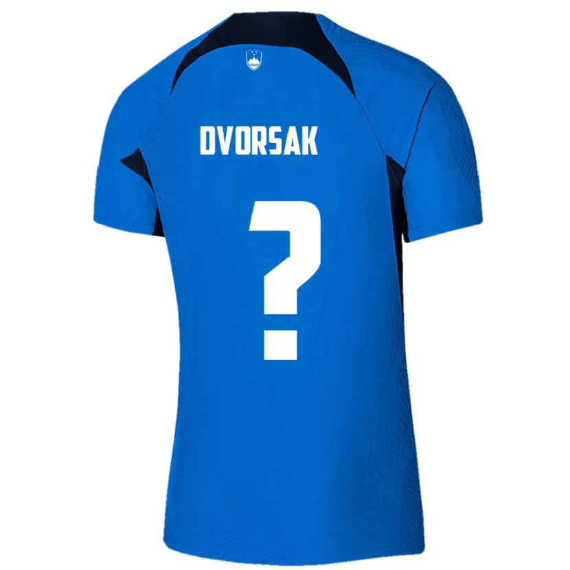 Danxen Bambino Maglia Slovenia Matej Dvorsak #0 Blu Kit Gara Away 24-26 Maglietta
