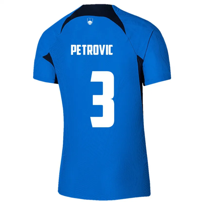 Danxen Bambino Maglia Slovenia Zan Petrovic #3 Blu Kit Gara Away 24-26 Maglietta
