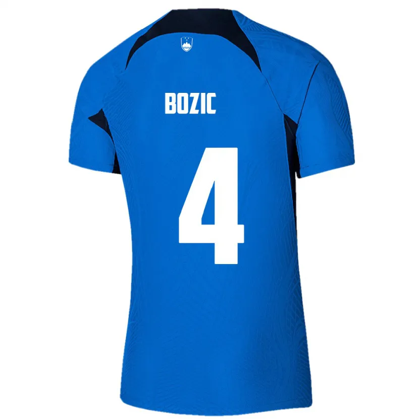 Danxen Bambino Maglia Slovenia Viktor Bozic #4 Blu Kit Gara Away 24-26 Maglietta