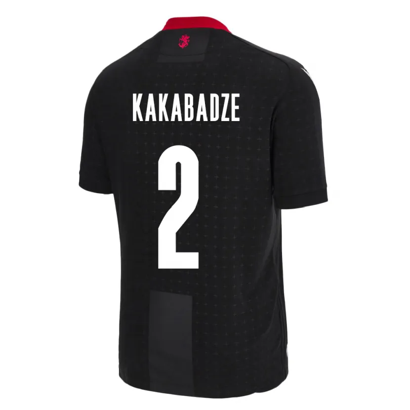 Danxen Bambino Maglia Georgia Otar Kakabadze #2 Nero Kit Gara Away 24-26 Maglietta