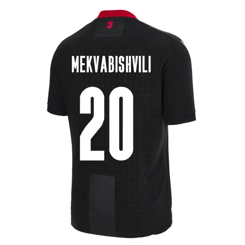 Danxen Bambino Maglia Georgia Anzor Mekvabishvili #20 Nero Kit Gara Away 24-26 Maglietta