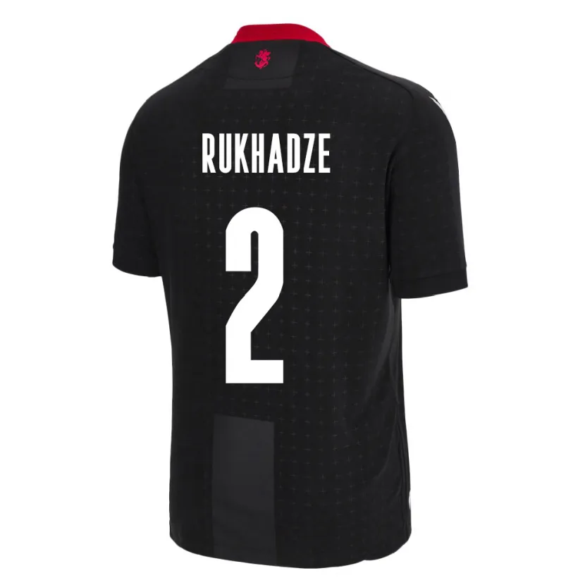 Danxen Bambino Maglia Georgia Zurab Rukhadze #2 Nero Kit Gara Away 24-26 Maglietta