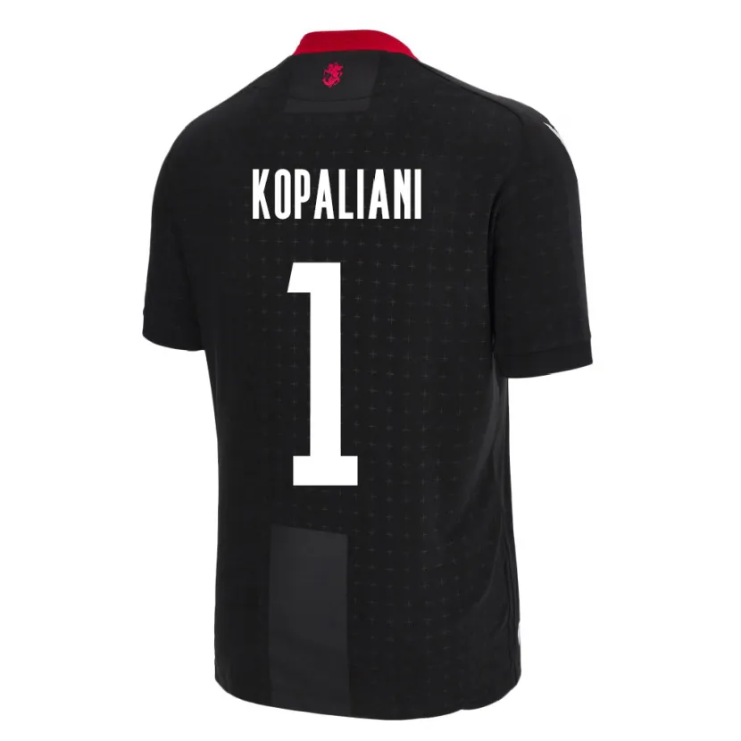 Danxen Bambino Maglia Georgia Soso Kopaliani #1 Nero Kit Gara Away 24-26 Maglietta