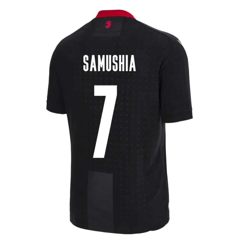 Danxen Bambino Maglia Georgia Saba Samushia #7 Nero Kit Gara Away 24-26 Maglietta