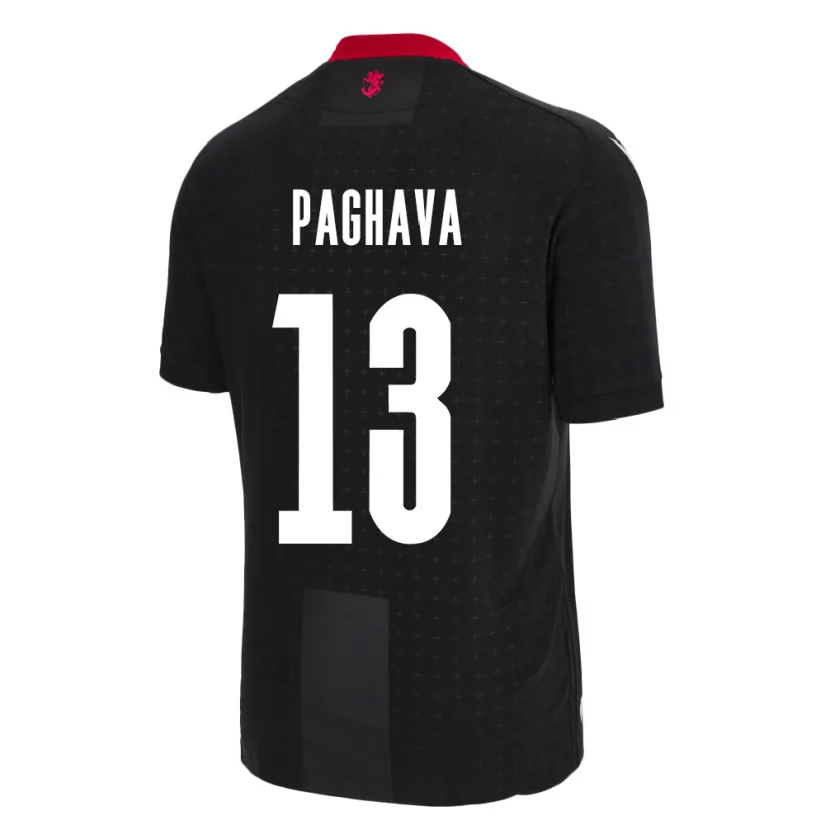 Danxen Bambino Maglia Georgia Davit Paghava #13 Nero Kit Gara Away 24-26 Maglietta