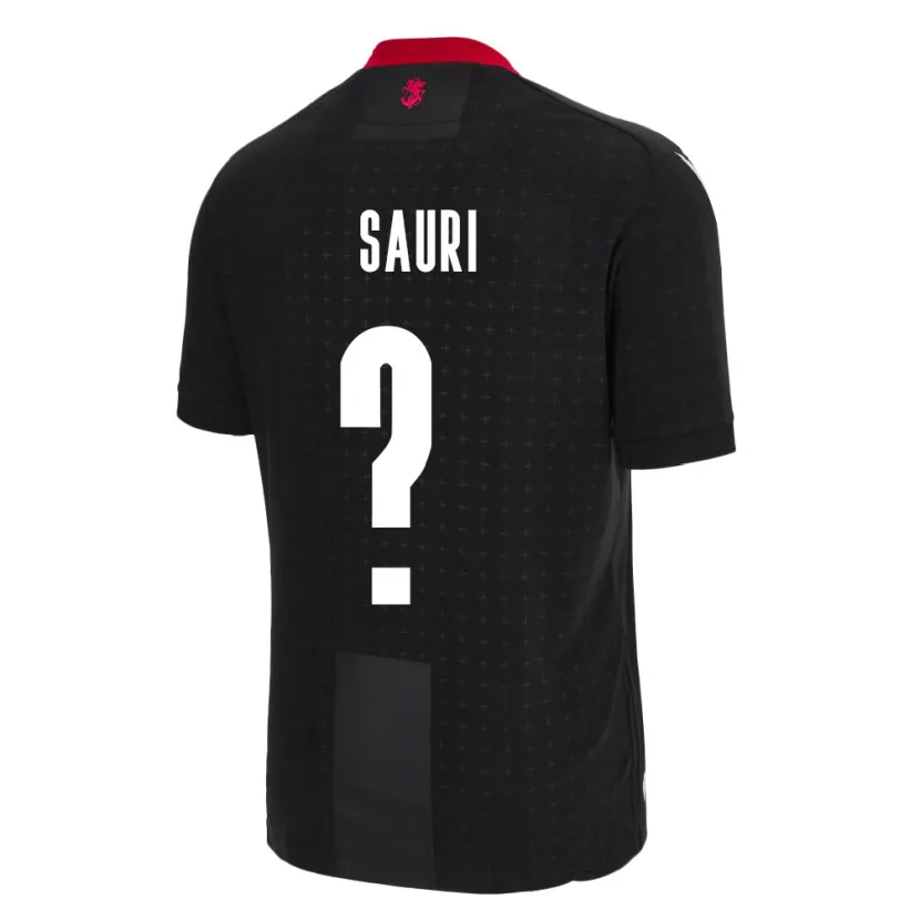 Danxen Bambino Maglia Georgia Mate Sauri #0 Nero Kit Gara Away 24-26 Maglietta
