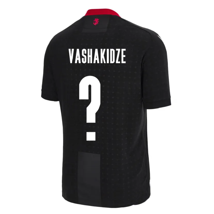 Danxen Bambino Maglia Georgia Nikoloz Vashakidze #0 Nero Kit Gara Away 24-26 Maglietta