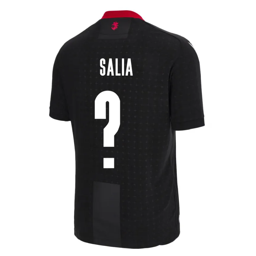 Danxen Bambino Maglia Georgia Vakhtang Salia #0 Nero Kit Gara Away 24-26 Maglietta