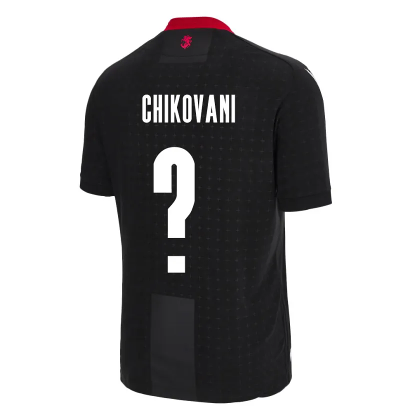 Danxen Bambino Maglia Georgia Nikoloz Chikovani #0 Nero Kit Gara Away 24-26 Maglietta