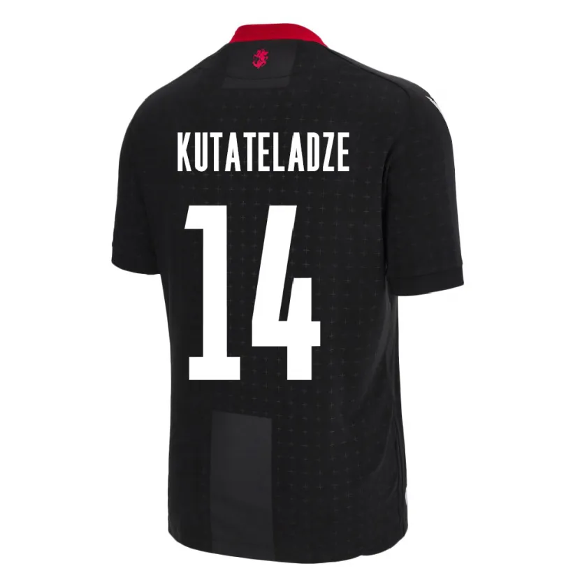 Danxen Bambino Maglia Georgia Alexandre Kutateladze #14 Nero Kit Gara Away 24-26 Maglietta