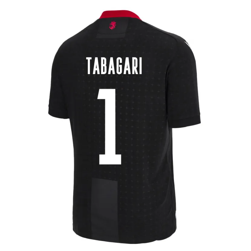 Danxen Bambino Maglia Georgia Eka Tabagari #1 Nero Kit Gara Away 24-26 Maglietta