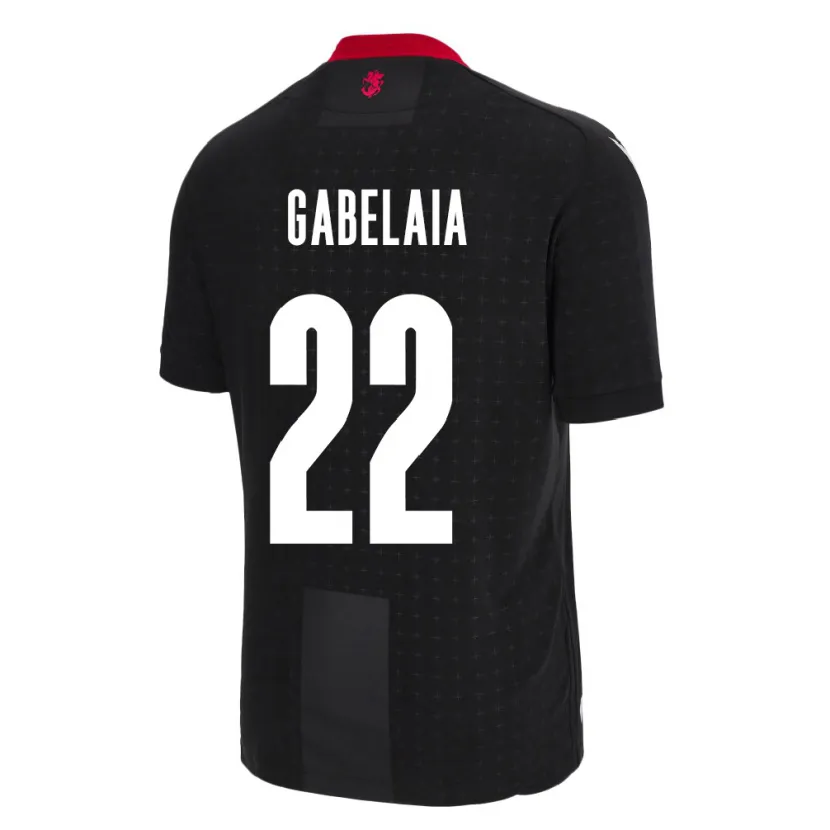 Danxen Bambino Maglia Georgia Svetalna Gabelaia #22 Nero Kit Gara Away 24-26 Maglietta