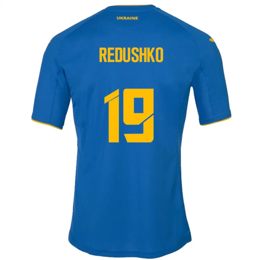 Danxen Bambino Maglia Ucraina Bogdan Redushko #19 Blu Kit Gara Away 24-26 Maglietta