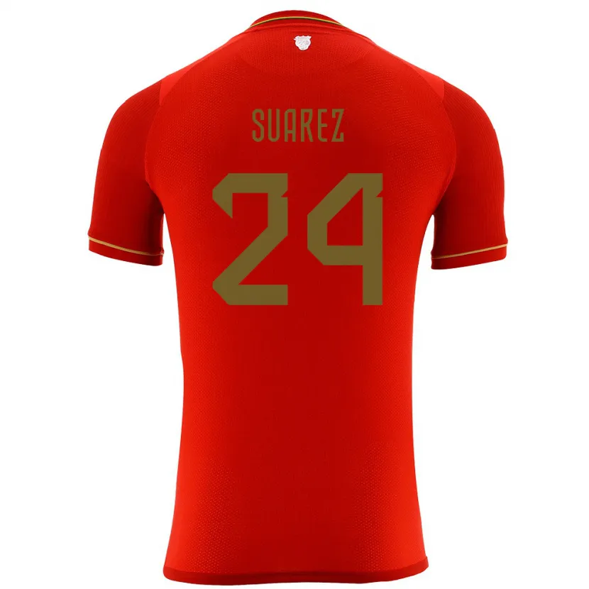 Danxen Bambino Maglia Bolivia Marcelo Suárez #24 Rosso Kit Gara Away 24-26 Maglietta