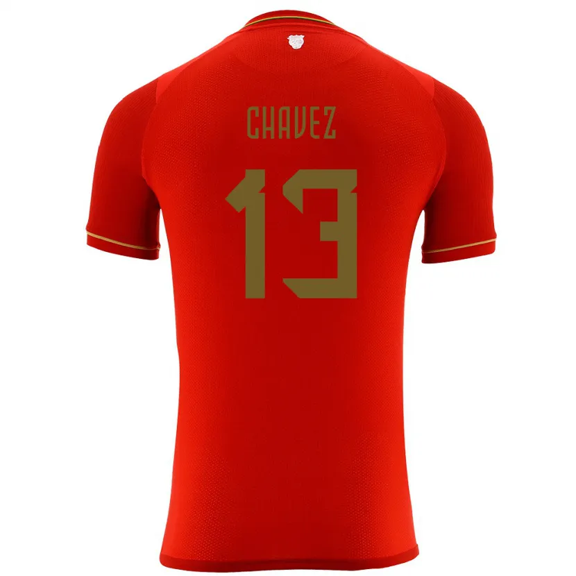 Danxen Bambino Maglia Bolivia Lucas Chávez #13 Rosso Kit Gara Away 24-26 Maglietta