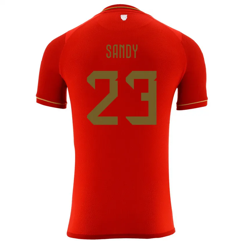 Danxen Bambino Maglia Bolivia Daniel Sandy #23 Rosso Kit Gara Away 24-26 Maglietta