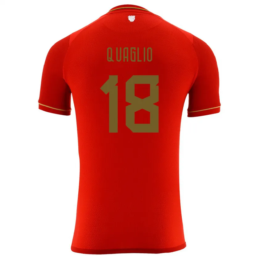 Danxen Bambino Maglia Bolivia Fabricio Quaglio #18 Rosso Kit Gara Away 24-26 Maglietta