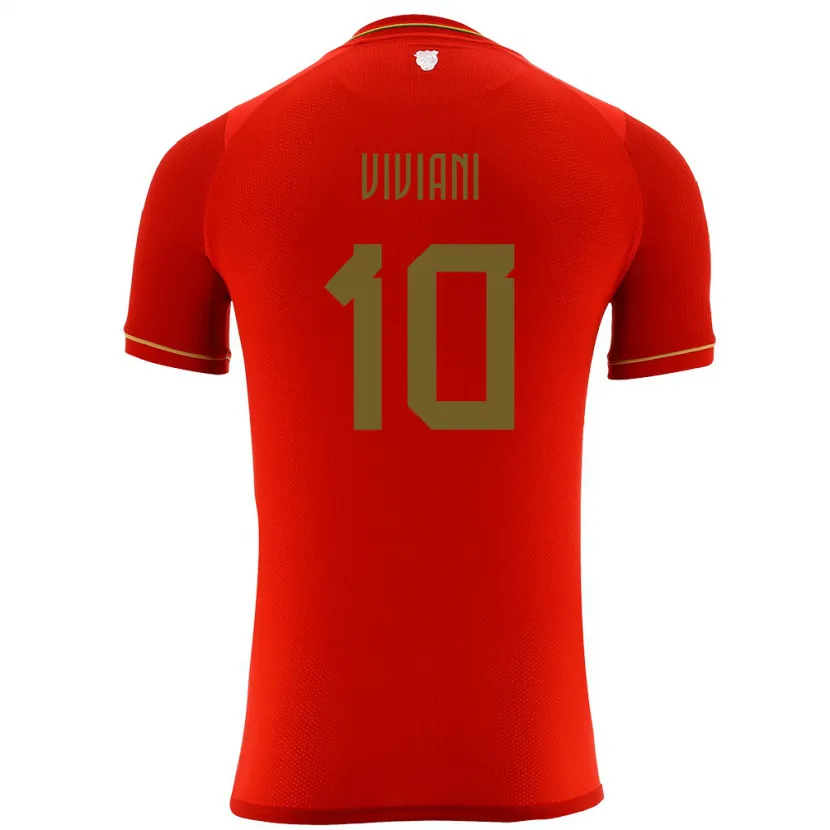 Danxen Bambino Maglia Bolivia Leonardo Viviani #10 Rosso Kit Gara Away 24-26 Maglietta