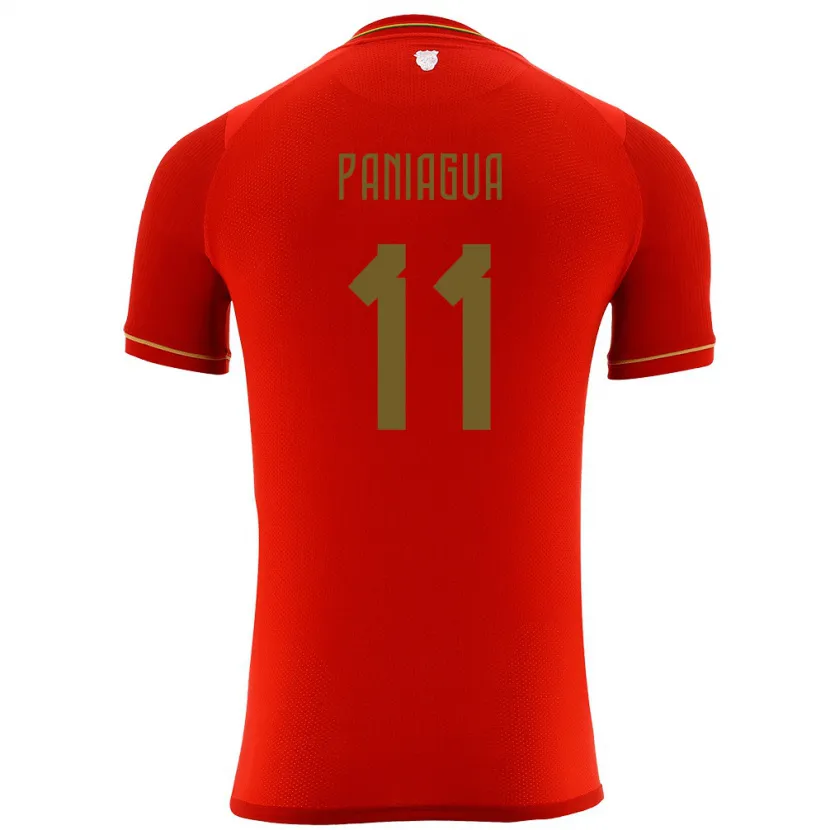 Danxen Bambino Maglia Bolivia Moises Paniagua #11 Rosso Kit Gara Away 24-26 Maglietta