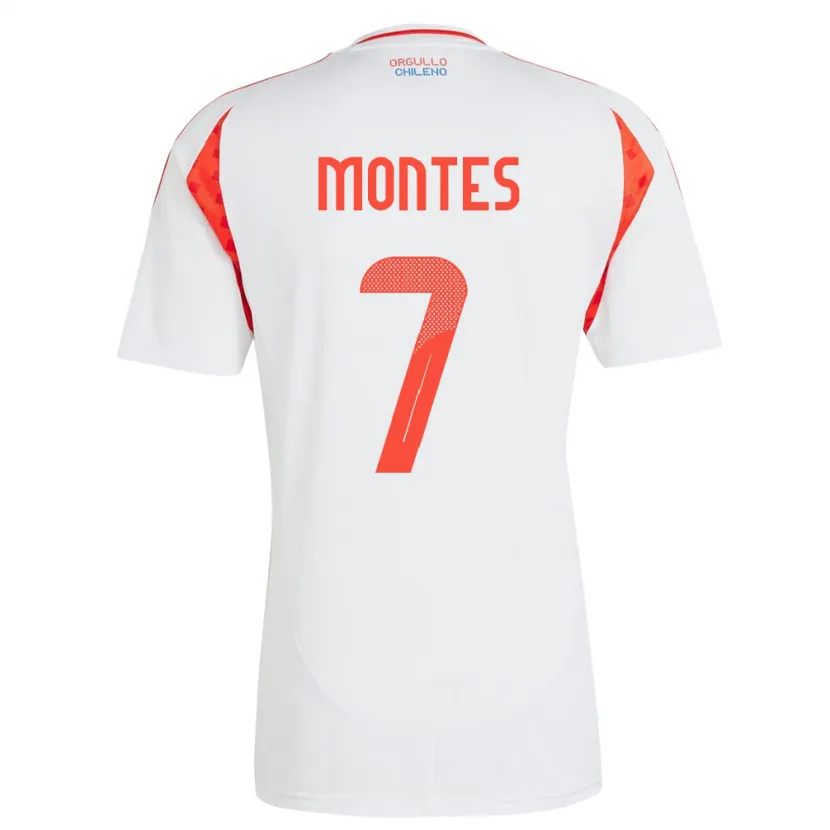 Danxen Bambino Maglia Cile Clemente Montes #7 Bianco Kit Gara Away 24-26 Maglietta