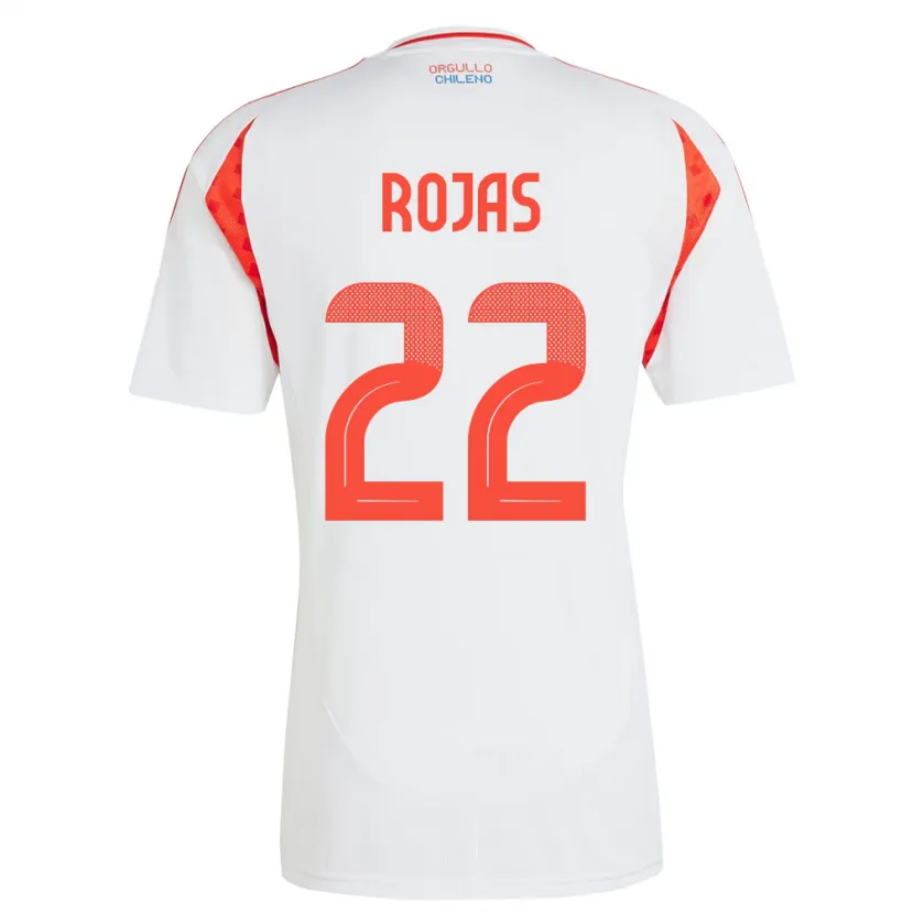 Danxen Bambino Maglia Cile Jeyson Rojas #22 Bianco Kit Gara Away 24-26 Maglietta
