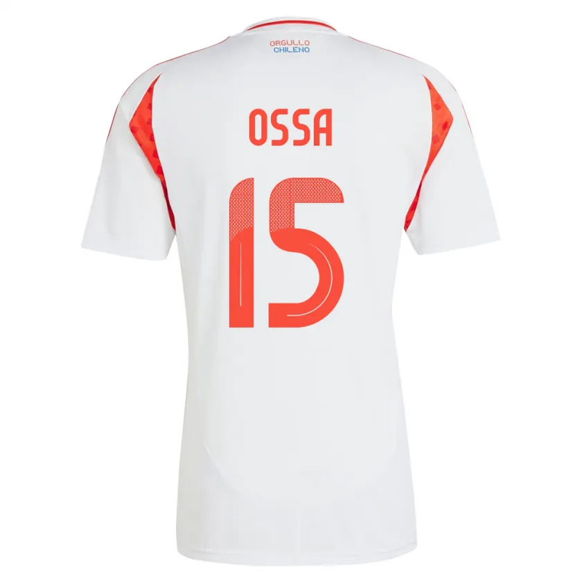 Danxen Bambino Maglia Cile Diego Ossa #15 Bianco Kit Gara Away 24-26 Maglietta