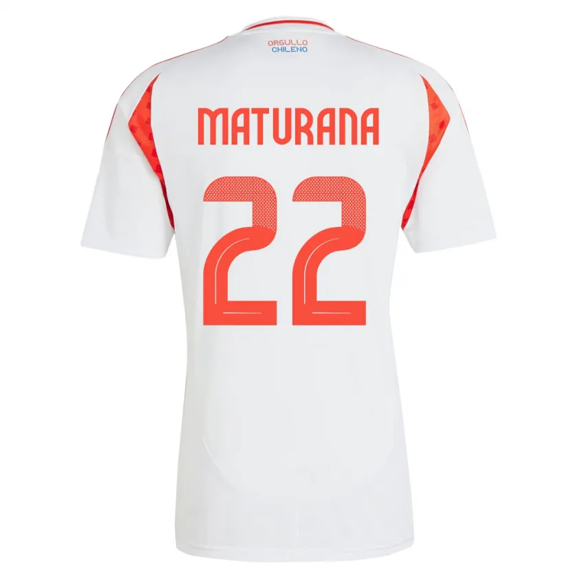Danxen Bambino Maglia Cile Martín Maturana #22 Bianco Kit Gara Away 24-26 Maglietta