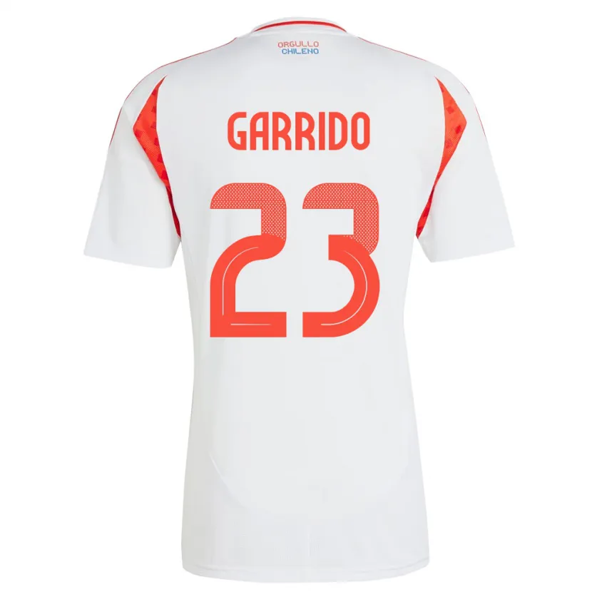 Danxen Bambino Maglia Cile Pedro Garrido #23 Bianco Kit Gara Away 24-26 Maglietta