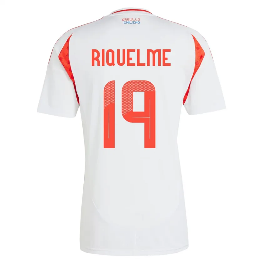 Danxen Bambino Maglia Cile Benjamín Riquelme #19 Bianco Kit Gara Away 24-26 Maglietta