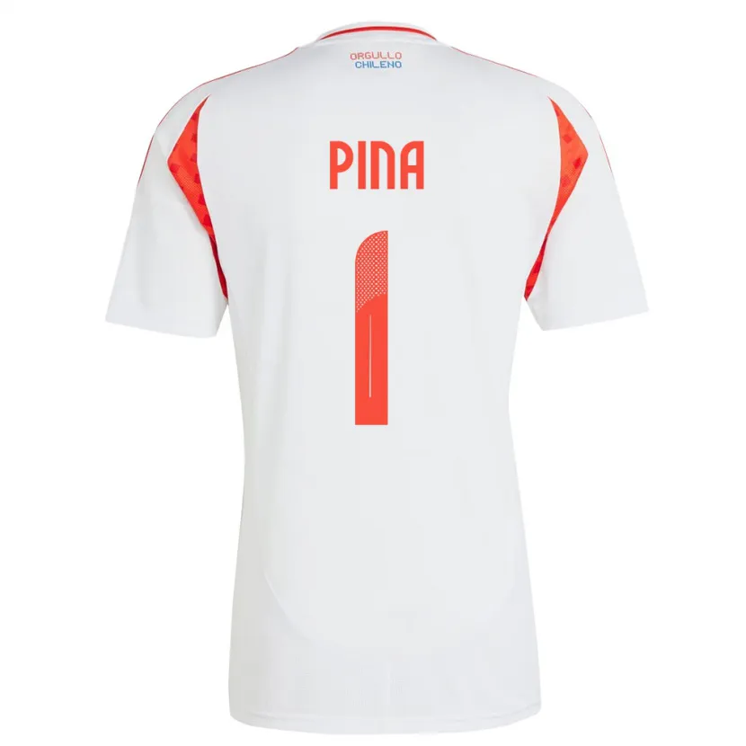 Danxen Bambino Maglia Cile Cristóbal Piña #1 Bianco Kit Gara Away 24-26 Maglietta
